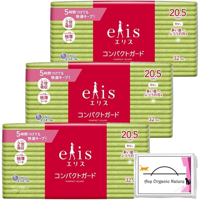 

[Bulk purchase] Eris compact guard Heavy daytime to normal day use 205 No wings 20.5cm 32 pieces x 3 pieces set (96 pieces in total) Comes with