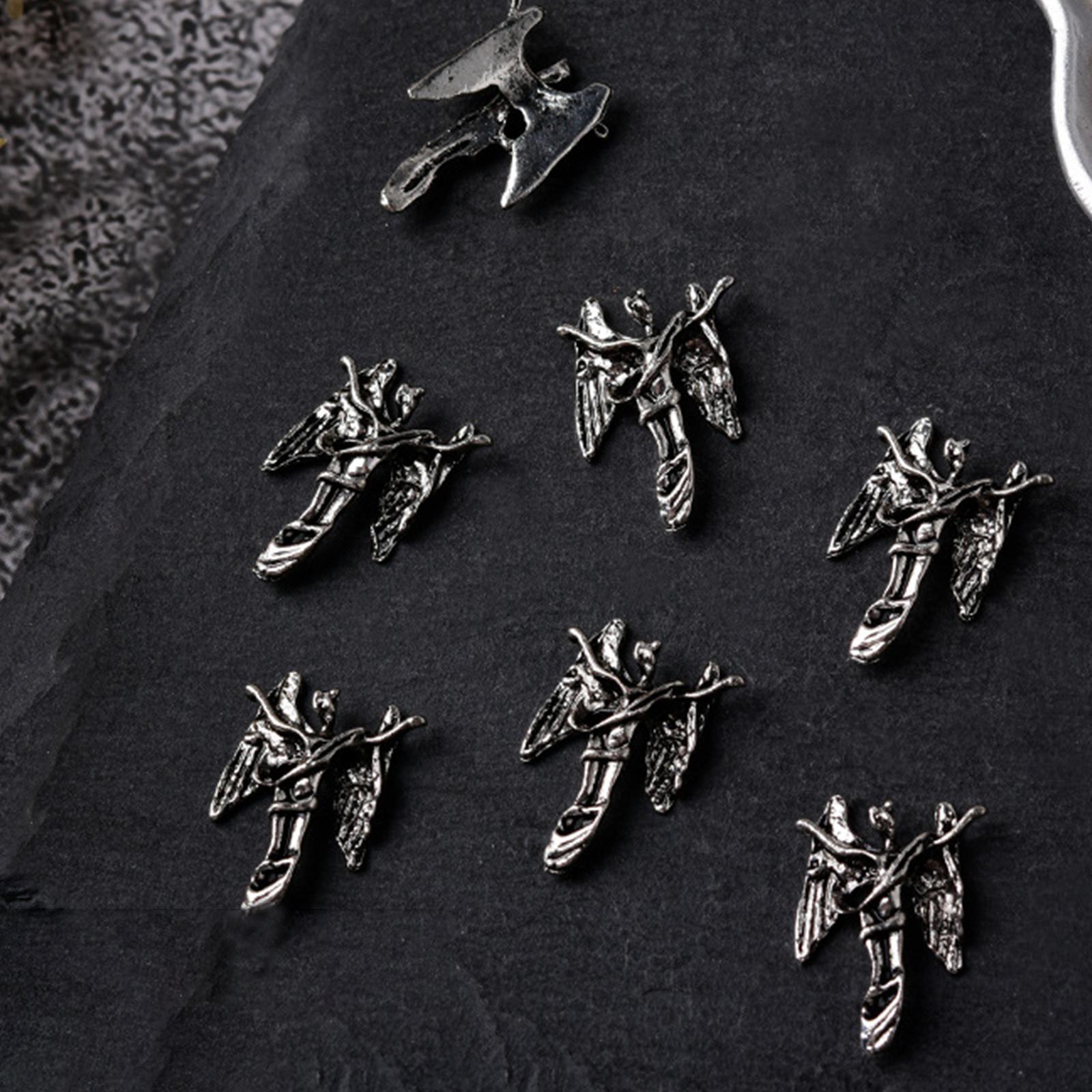 

10 шт./набор винтажных подвесок для ногтей в виде черепа и сердца, украшения для ногтей, металлические аксессуары для маникюра своими руками, украшения для ногтей 9