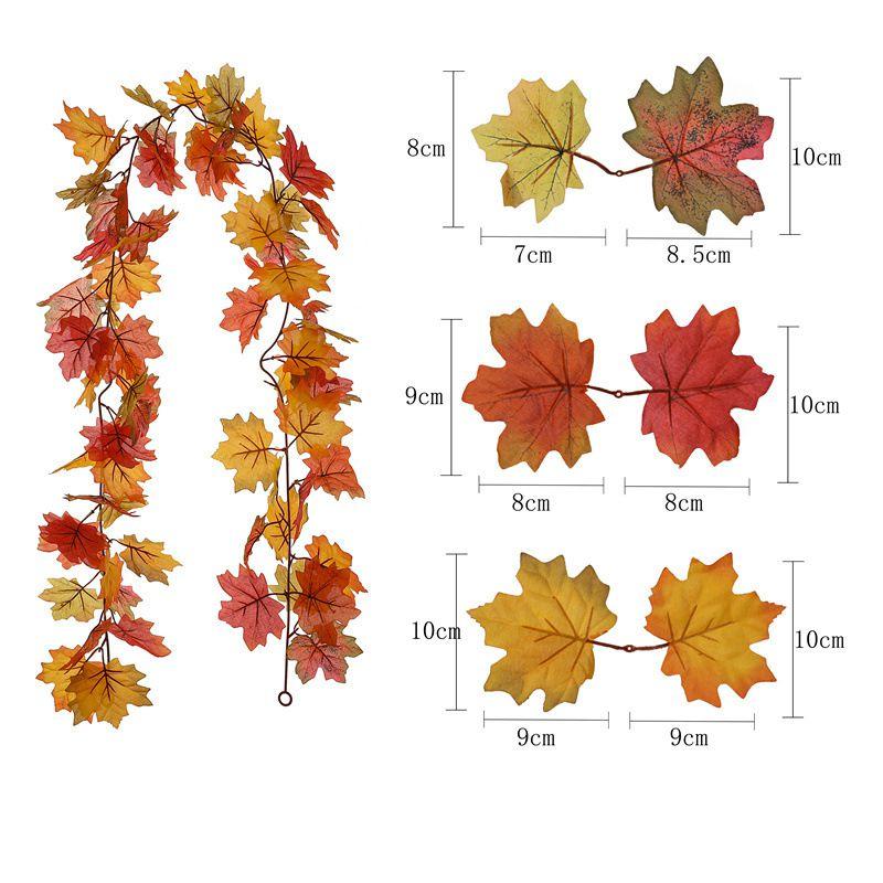 

Artificial Fall Autumn Maple Leaves Garland Hanging Plant Home Party Decoration 6