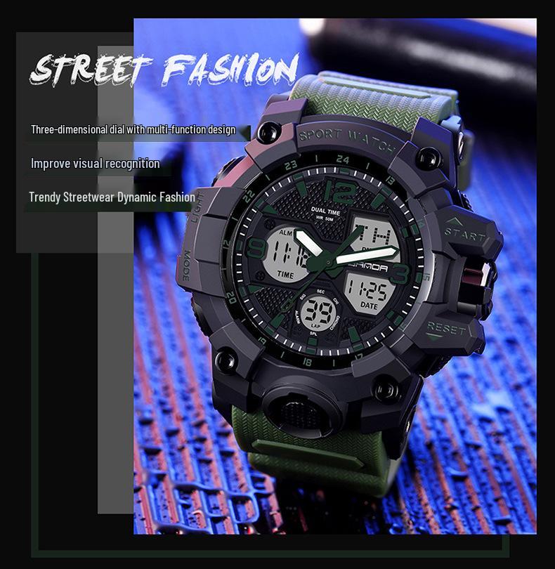 Sanda Tactical Luminous Waterproof Mountaineering Watch for Men - Multifunctional and Sporty