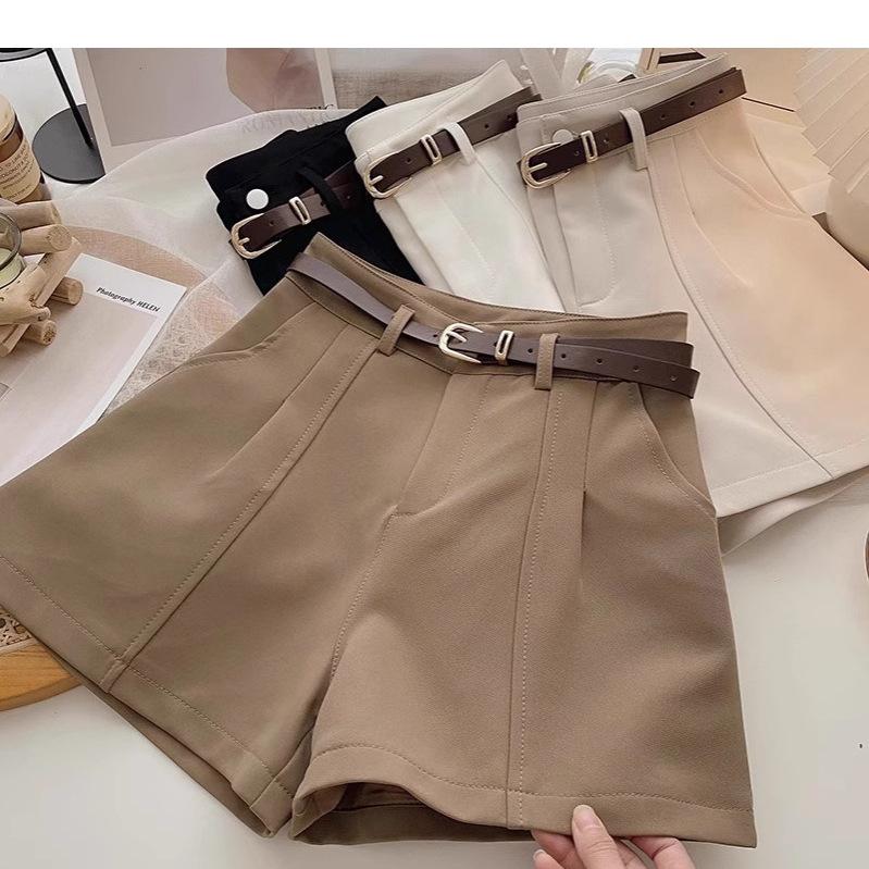 Women's High-Waisted White Wide-Leg Shorts - Versatile and Casual for Spring/Summer 2025