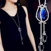 Charm Statement Crystal Pendant Bride Wedding Rhinestone Tassel Long Necklace Party Women Jewelry