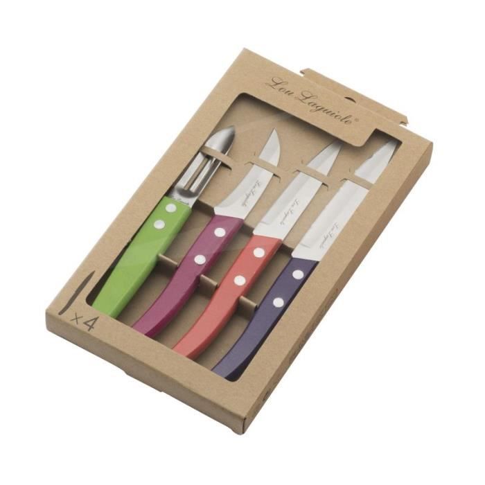Set De 4 Couteaux Forest Bois Teinté Amefa 979147 TU Unique