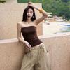 Tube Top Short Spice Girl Slim Small Suspender Vest Outside Pleated Top Women's Summer Sexy Temperament Slim Fit