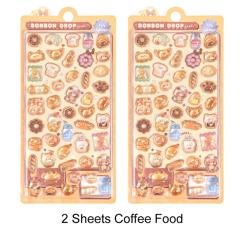 2 listy/šarže 3D reliéfní roztomilý zvířecí samolepka DIY telefon deník psací potřeby dekorace party hra odměna rekvizita roztomilý karnevalový dárek ZYF