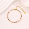  Titanium Steel European and American Light Luxury Style Straight Couple  Versatile Temperament Advanced Sense Color Zircon 