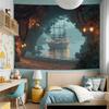 Mysterious Pirate Cave Tapestry, Background Wall Hanging For Living Room Bedroom Office Party Decor