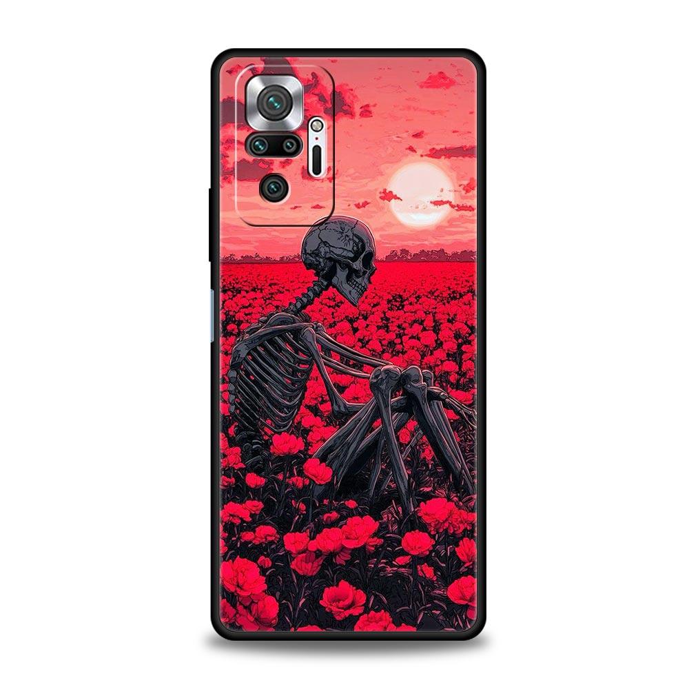 Skeleton Skull Phone Case Cover for Redmi 14C 10C Note 15 14 13 12 10 11 K40 Pro Plus 5G Soft TPU Shockproof Shell Fundas Capas Redmi 14C