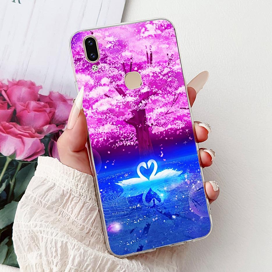 Für Vivo V9 Youth Hülle 1727 1726 Niedliche Liebesherz Bemalte Abdeckung Weiche Dünne Handyhülle Für Vivo Y85 Y89 V 9 Youth VivoV9 6GB Fundas
