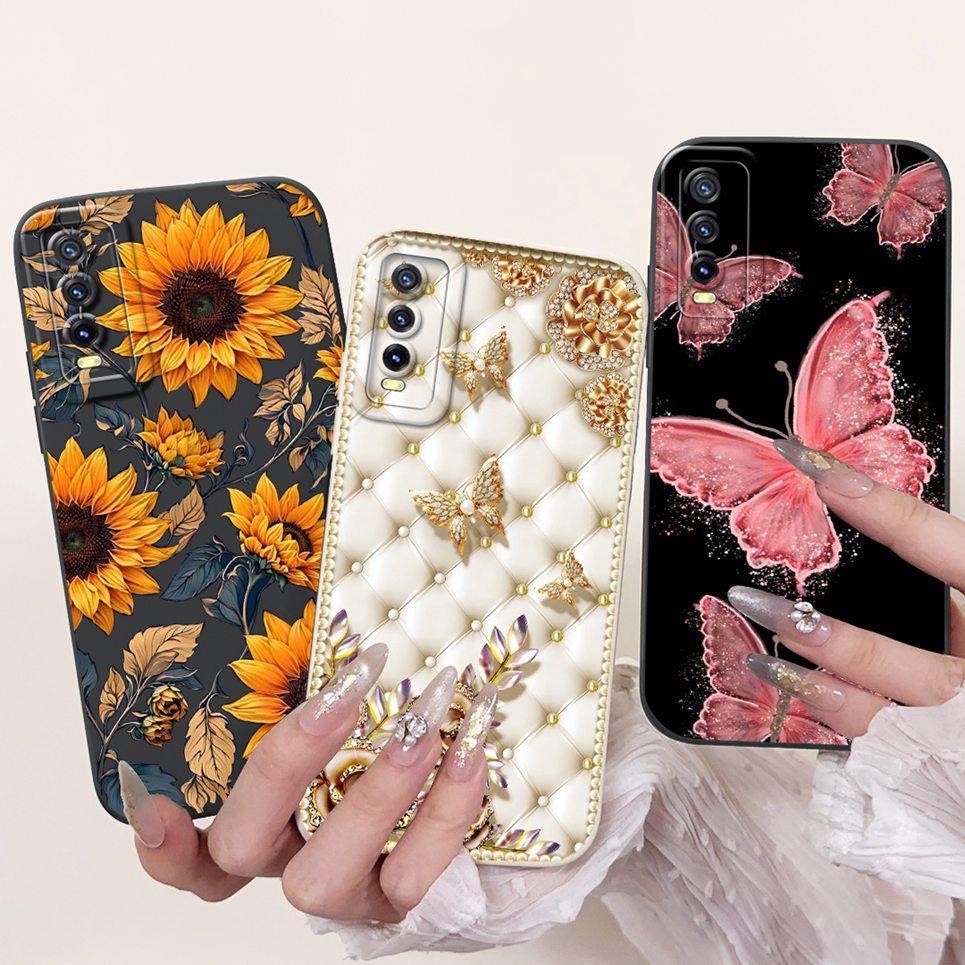 Per Vivo V2027 V2028 V2029 Cover Posteriore Vivo Y11S Y12s Y12a Y20 Y20s Y20i Custodia Girly Fashion Funda Bumper Morbido in Silicone Liquido