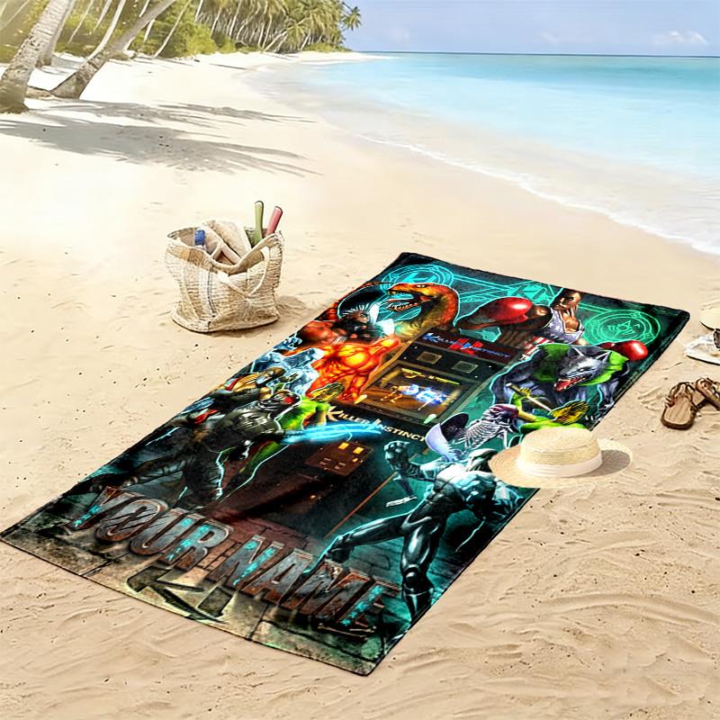 Name Custom KILLER INSTINCT Print Beach Towel, Large Soft Quick Dry Towel for Beach Camping Swimming