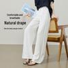 ESE-Y Women's Lyocell Linen Wide-Leg Trousers