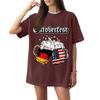Women's Oktoberfest T-Shirt - Casual Letter Print Short Sleeve Top, Festival Tee