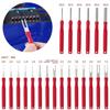 21Pcs/Set Electrical Connector Terminal Removal Tool Red Stainless Steel Wire Crimp Removal Tool