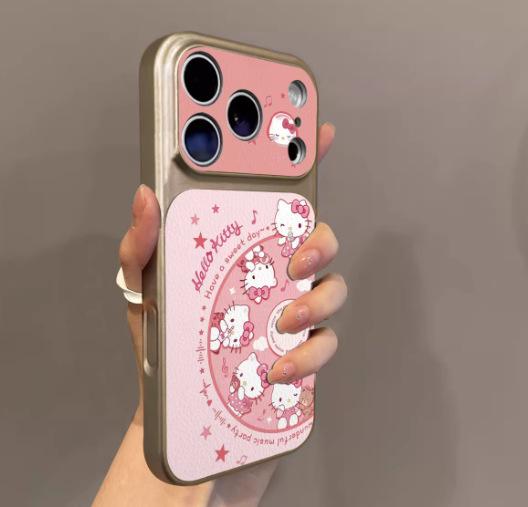 Applicable to iphone11pro mobile phone case music record Hello Kitty iPhone11 2-in-1 lambskin 11