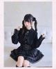 Jundakara Gothic Lolita Ribbon Lace Top and Bottom Cute and Long Sleeve Blouse and Gothic Subculture Cosplay Home Size M Set, Dreamy, Skirt, Women's,