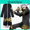 Later Anime Years Two Japan One Piece Trafalgar Law Cosplay Costumes Black Cloak Plus Size Zipper Robe Collection Giftin Anime Costumes