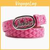Buckle Letter Julun Classic Rhombus Pattern Women Belt For Casual Outfits Office