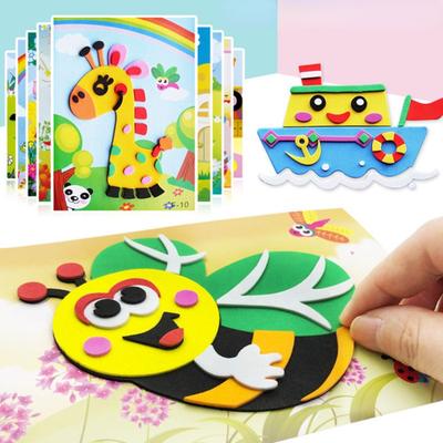 5/10pcs DIY Creative Cartoon Animal 3D EVA Foam Sticker Puzzle Handmade Toys JXB