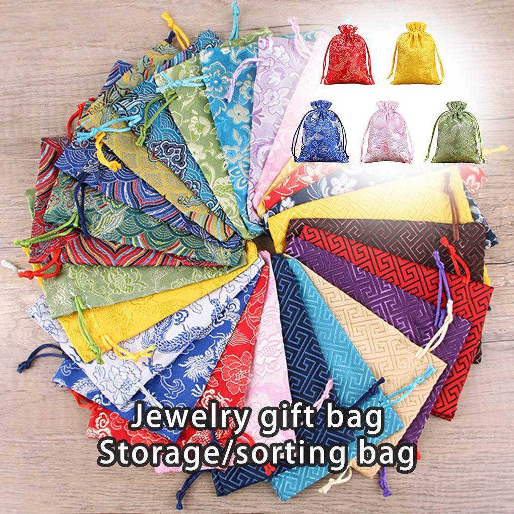 Drawstring Embroidery Sachet Blessings Jewelry Gifts Bag Office Bedroom Hanging Door Window Car Rear Review Pendant