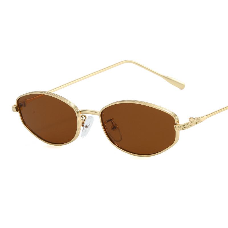Oval Small Frame Sunglasses Women Fashion Metal Frame Men Sunglasses Retro Square Punk Glasses Outdoor Driving Sunglasses UV400