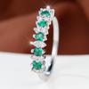 Elegant Two Color Optional Band Ring for Women Green White Zircon Banquet Fashion Jewelry Gift