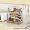 In-Stock Ironwood & Wood Double-Layer Desktop Storage Rack for Kitchen or Bedroom