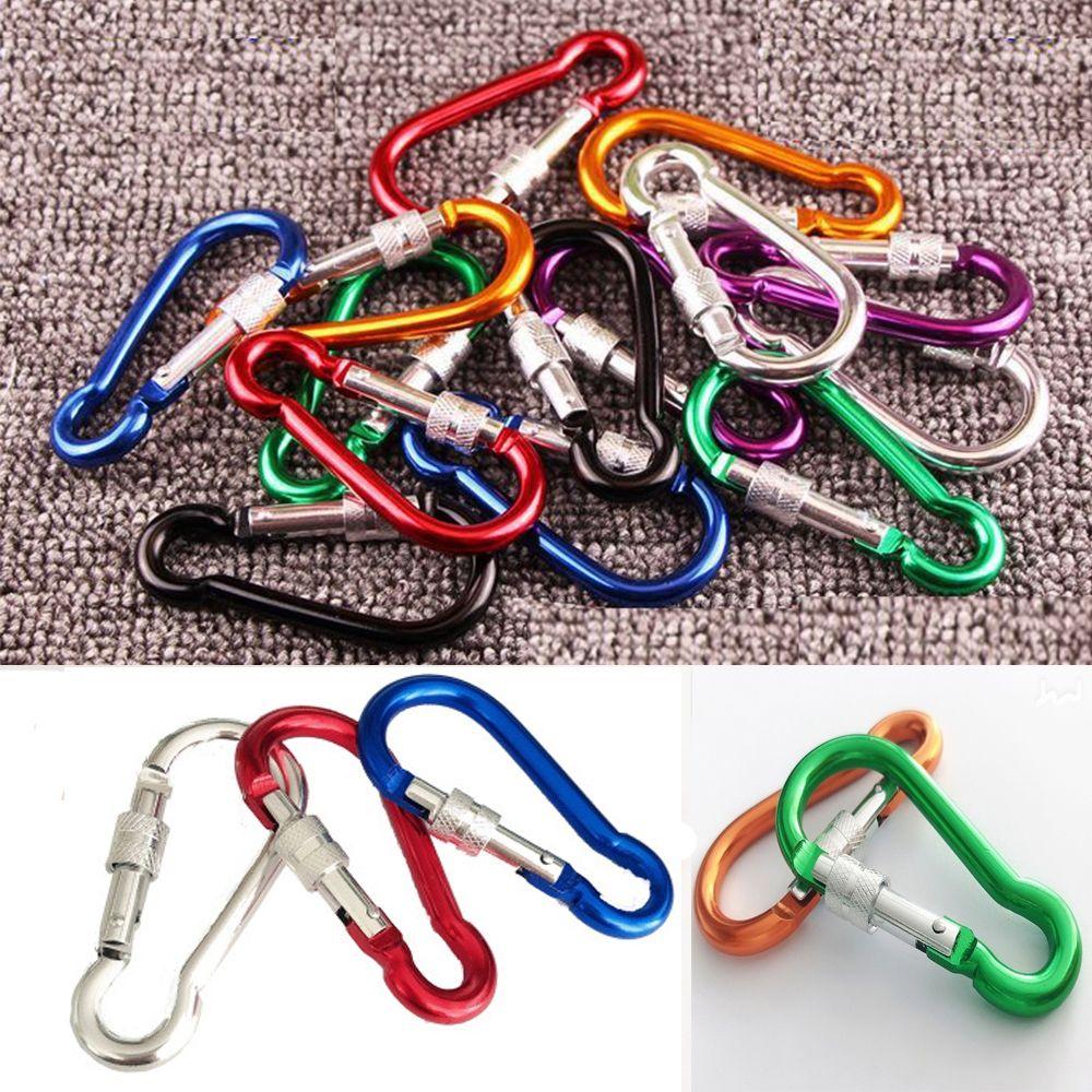 Multi-color Aluminium Safety Alloy Carabiner Buckle Keychain Camping Hiking Hook Climbing Button