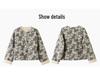 Women's Retro Print Round Neck Short Jacket - Spring 2025 Cotton Linen Design