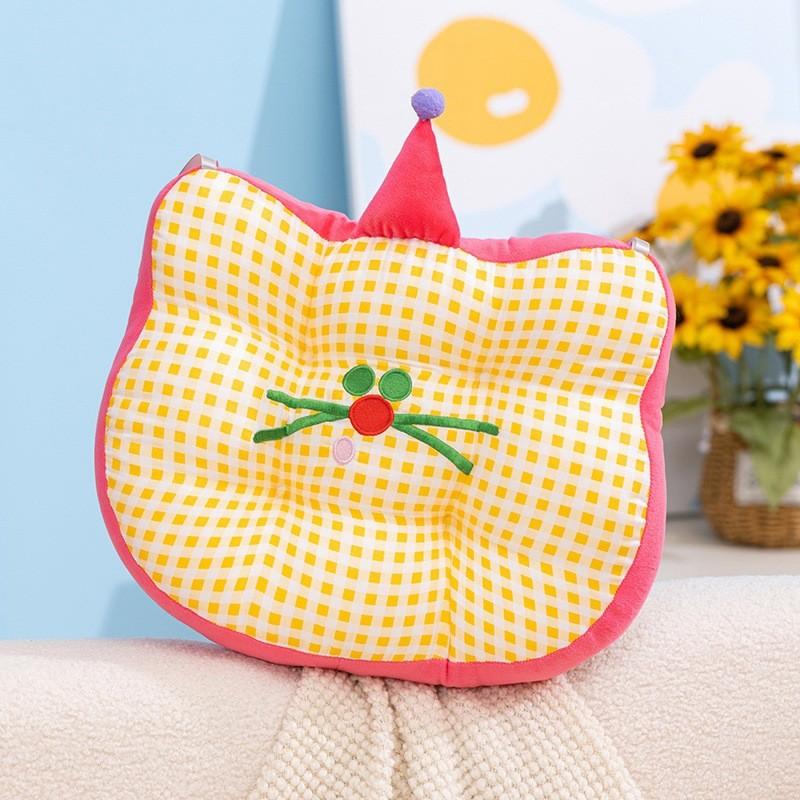 Hat Cat Birthday Lattice Pattern Plush Toy Cushion Cartoon Bedroom Decoration