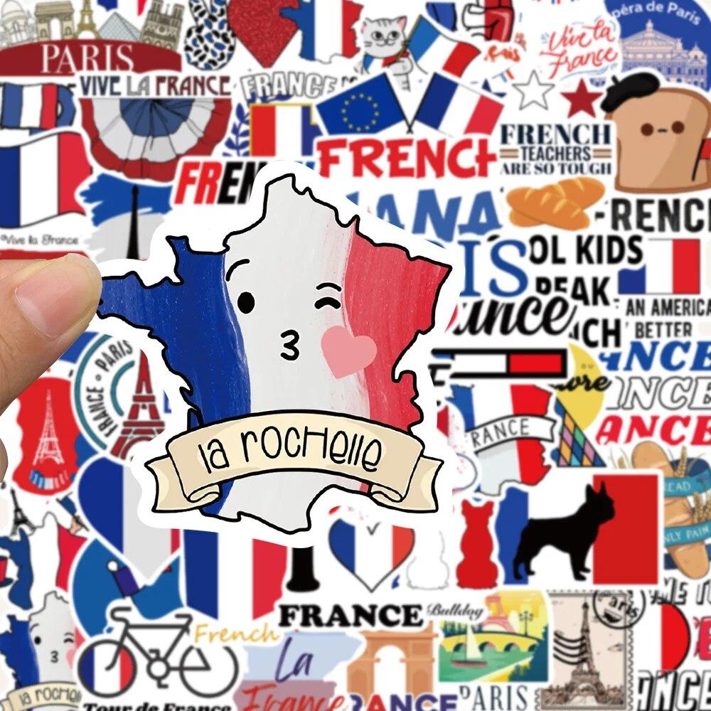 10/50Pcs Cartoon French Stickers Aesthetic Graffiti Stickers for DIY Luggage Laptop Skateboard Bicycle Stickers