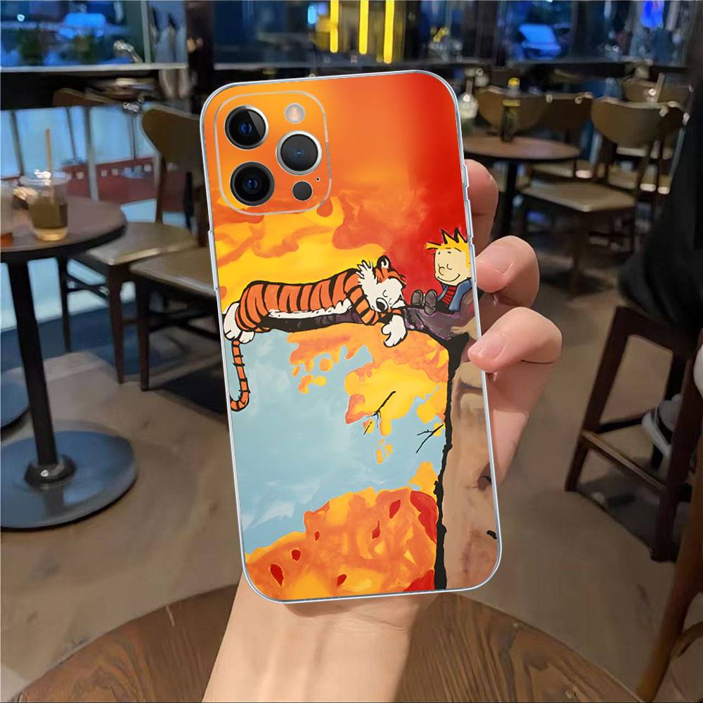 C-Calvin And H-Hobbes Transparent Soft Phone Case For IPhone 15 12 14 16 17 13 Plus 11 Pro Max 13 Pro