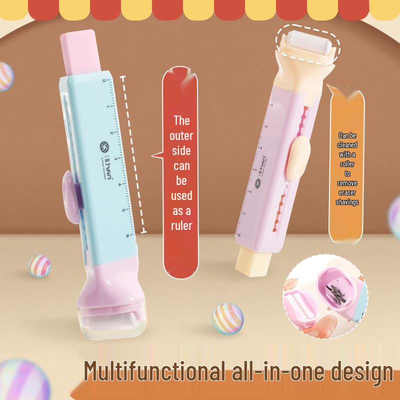 Non-toxic Push-Pull Eraser for Kids: Dust-Free, Mark-Free, Creative Cartoon Design for Elementary Students