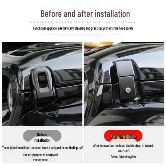 Engine Hood Buckle Strap Lock for 07-26 Jeep Wrangler JK JL & Gladiator JT