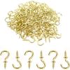 200pcs 1/2" Gold Brass Cup Hooks, Modern Decor, Ceiling Mount, Drywall & Wood, 3.5lbs Max Weight, Organize, Decorate & Store