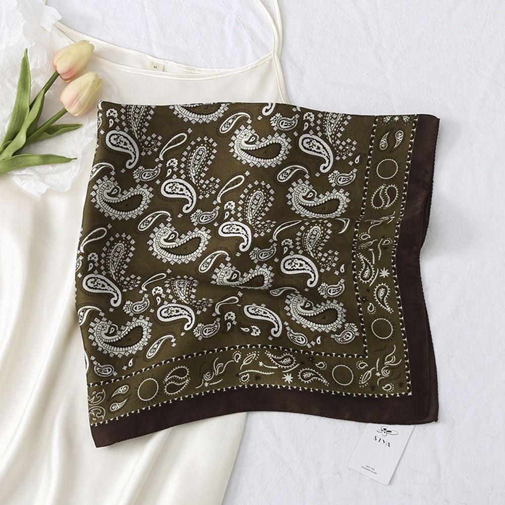 Clothing Accessories Headscarf Printing Korean Style Scarves Female Shawl Silk Scarf Printed Scarf