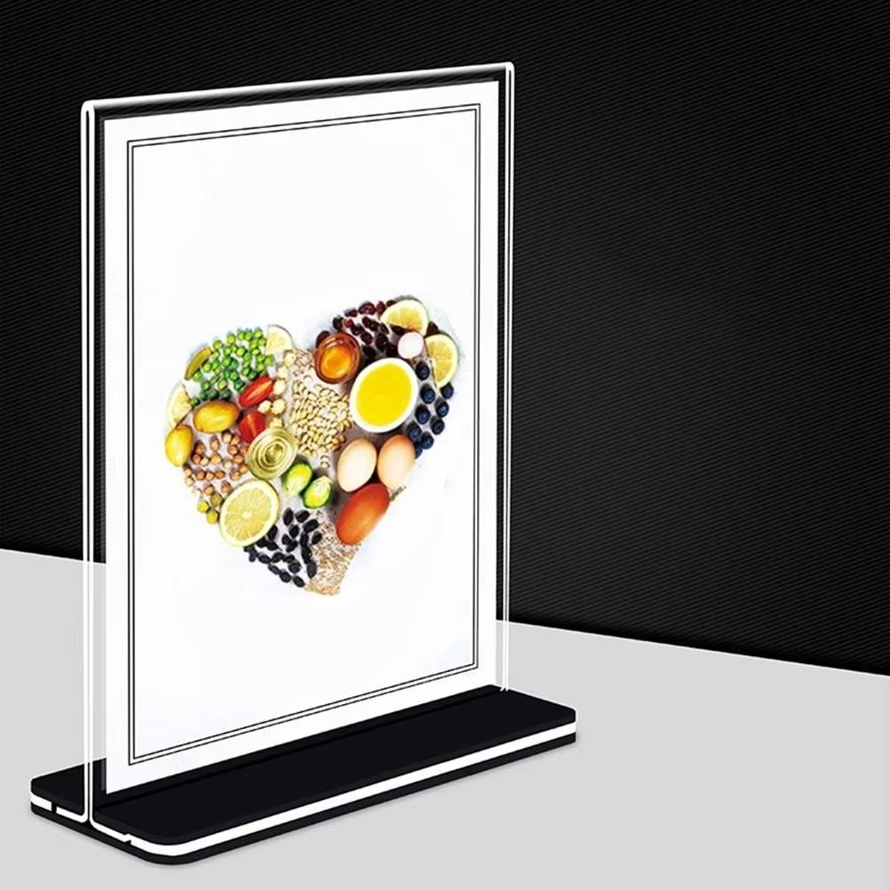 Transparenter Katalog-Menü-Display-Ständer Doppelseitiges Tischkarten-Schild Neuer Foto-Display-Rahmen