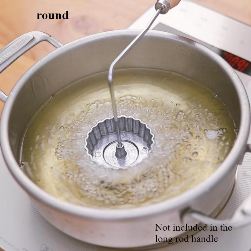 Aluminum Alloy Frying Mold Deep-Fried Dough Cake Mould Shrimp Cake Turnip Strip Spoon Snack Frying Mold Kitchen Baking Tools