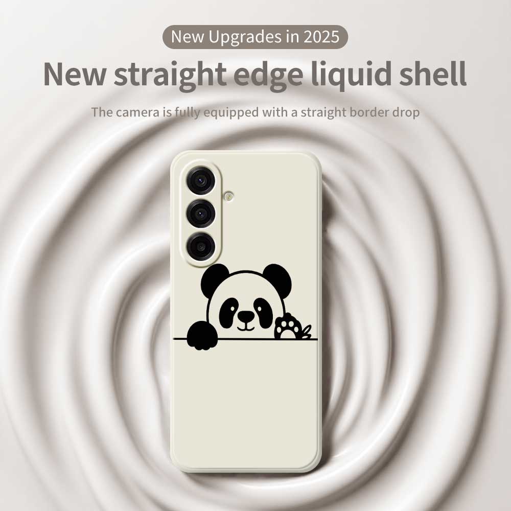 For Samsung Galaxy A17 5G Case Panda Head Pattern Printing Straight Edge TPU Phone Back Cover
