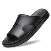 Fashion High Quality Summer Men's Shoes Genuine Leather Slippers Soft Slip on Slides Footwear for Men Luxury Brand Flip Flops Man Flats