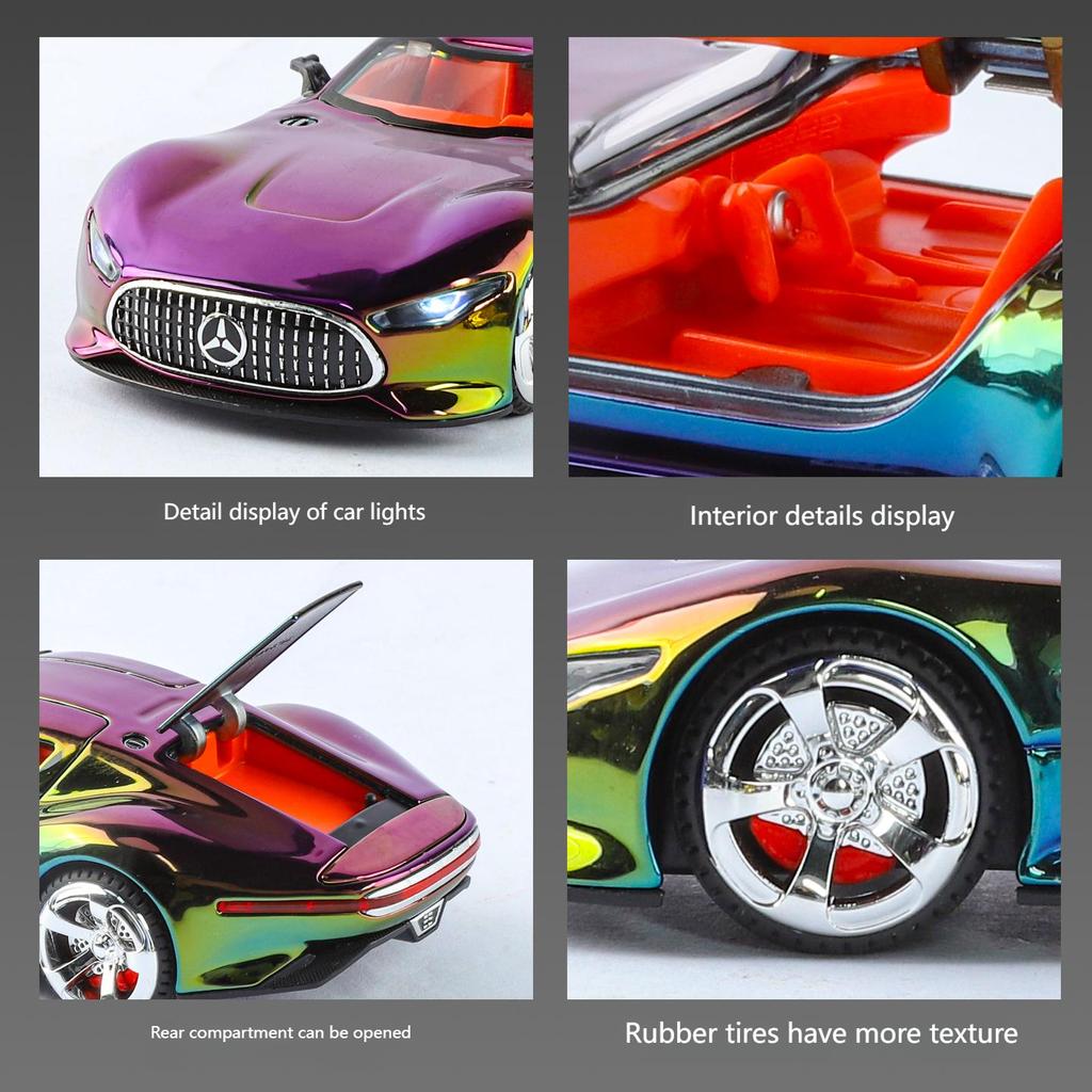1/32 Benz VISION GT Super Concept Sportwagen Legierung Druckguss Modellauto Hohe Simulation Sammlerstück Kinderspielzeugauto Ton und Licht