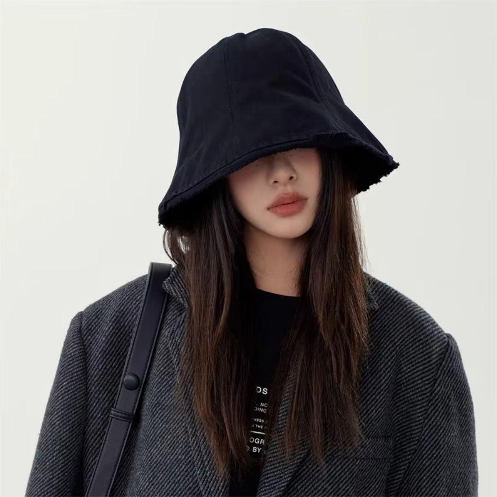 

Sun Protection Panama Sun Cap Large Brim Outdoor Fisherman Hat Casual Cotton Basin Hat Winter M бежевий