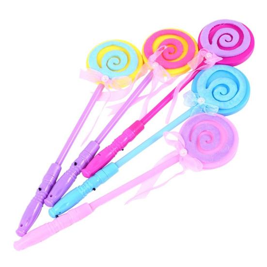 LED Light Flashing Fairy Magic Wand Princess Lollipop Stick Girl Xmas Decor