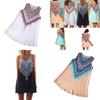 Dresses Women Loose Sleeveless Mini Dress Vintage Hippie Beachwear Boho Pritned