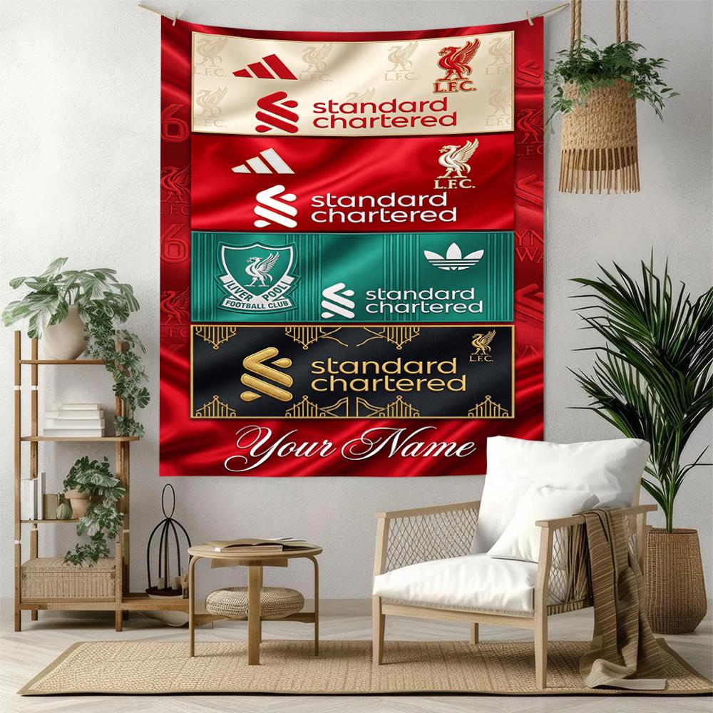 Liverpool Takımı Özel Adınız Duvar Dekoru Duvar Halısı Sanatı Evcil Hayvan Anma Doğum Günü Düğün Partisi Arka Planı Aile Hediyesi