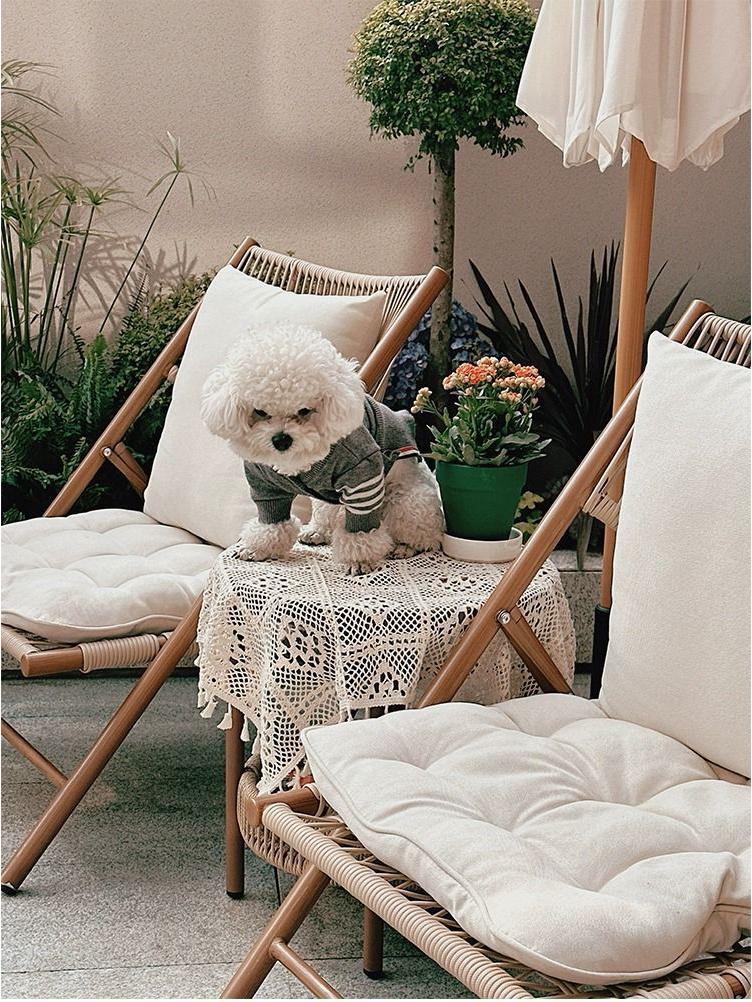 A1R Meiqi Outdoor Patio Rattan Balcony Furniture: Folding Table, Lounge, Sofa Chairs for Garden, Porch, or Courtyard.