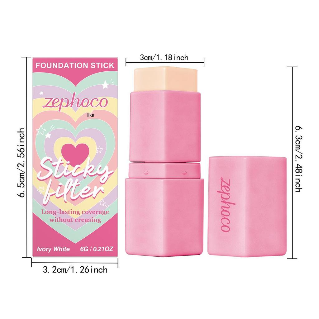 Zephoco Ivory White Long-lasting Concealing Foundation Stick - Portable, Natural, Lightweight, Daily Use.