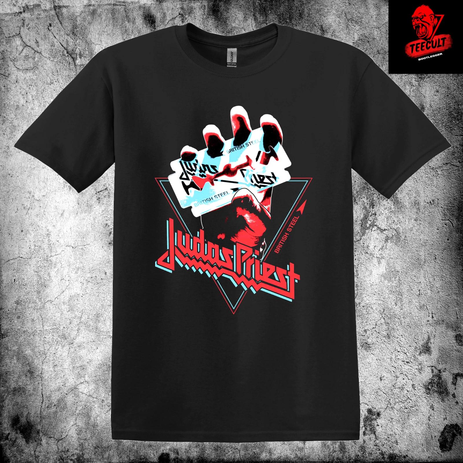 Men s and Women s T-shirts Judas Priest British Steel Heavy Metal Rock Unisex Cotton S