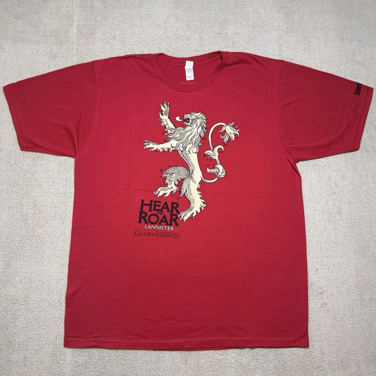 Game of Thrones T Shirt Adult XL ‘Hear Me Roar’ Red Lannister Crest Graphic 4XL