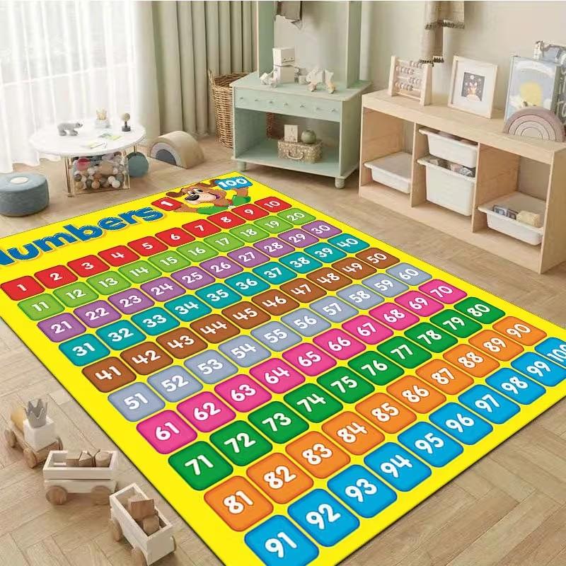 

Educational ABC Game Mats with Interactive Learning of Alphanumeric Vehicles and Animal Sounds Carpet Game Room Mats Home Decor 40X60cm